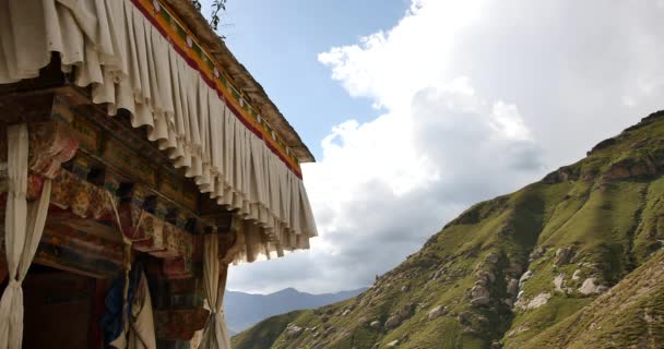 Templo de 4k lhasa pabangka, Tibete . — Vídeo de Stock