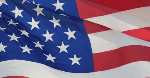 4 k Americká vlajka vlající ve větru. — Stock video