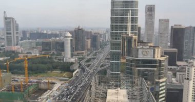 4 k, timelapse, ağır trafik-den geçerek Beijing merkezi iş bölgesine, Bina.