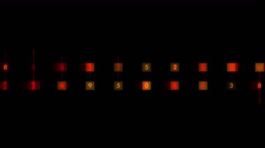 4 k numaraları ve ekran boyunca kaydırma kelimeler Finans dijital teknoloji veri backgr