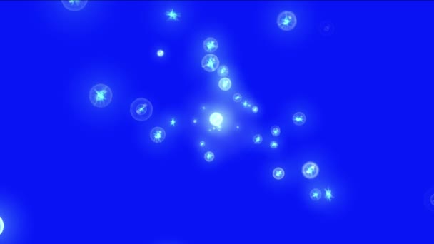 4k abstrakte Blase Blister runde Kugelpunkte Raum Partikelhintergrund, Staublicht — Stockvideo