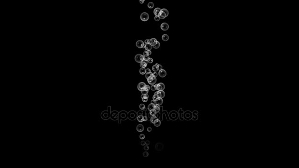 4k bolhas bolhas gotas subaquáticas, partícula líquida de água de fonte fervente . — Vídeo de Stock