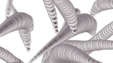 4 k soyut 3d Biyoloji metal topları, split bakteri sporları Mikrobiyoloji solucan.