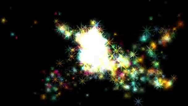4k Shine stars particle firework background, fire energy, gunpowder explosion . — стоковое видео