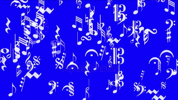 4k Musik Noten Hintergrund, Symbol Melodie Melodie Klang, romantische künstlerische Symphonie — Stockvideo