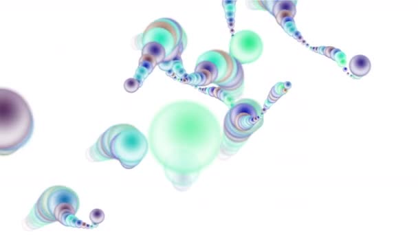 4k Astratto 3d biologia sfere di metallo sfondo, spore verme batteri spaccati — Video Stock