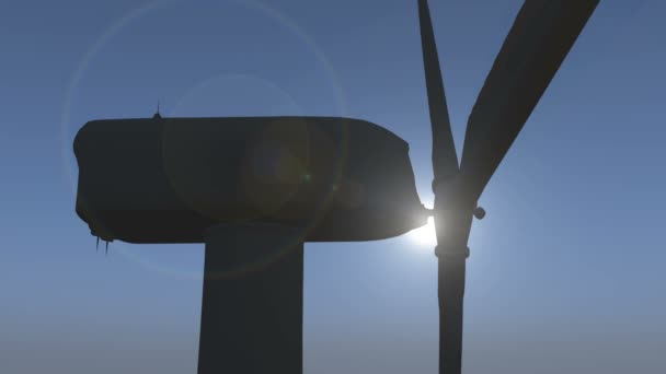 4k wiatrak turbin czyste z nową moc słońca, zielonej energii wiatrowej,. — Wideo stockowe