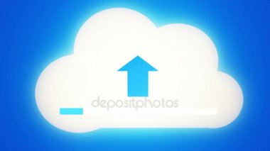 4k, bilgilendirici bulut güncelleştirmek, ilerleme, web teknoloji arka plan upload.