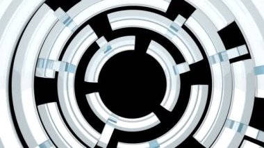 4k dönen teknoloji tünel girişi, daire hafif kanal, soundwave akustik.