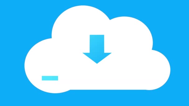 4k, Descargar la nube informativa, progreso de carga, fondo de tecnología web . — Vídeos de Stock