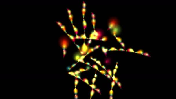 4k Абстрактний феєрверк вогняний фон, весільна частинка, фон галактичного всесвіту — стокове відео