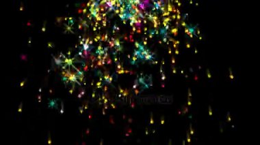 4k yıldız parçacık havai fişek arka plan, yangın enerji, barut patlama nokta..