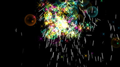 4 k yıldız parçacık havai fişek arka plan, yangın enerji, barut bubble patlama.