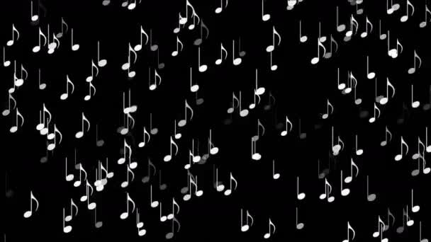 4k Музыкальные ноты фон, мелодия символа звучание мелодии, романтическая художественная симфония — стоковое видео