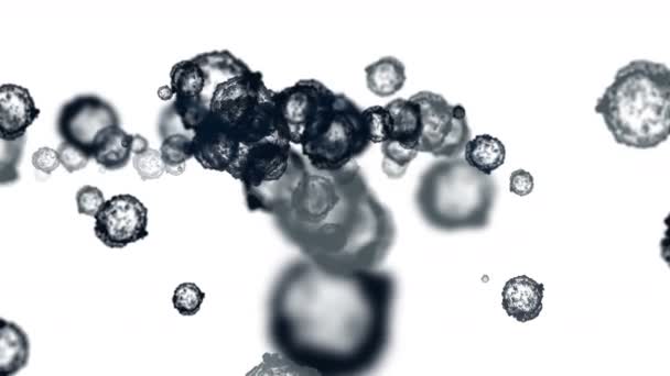 4k Células abstratas partículas de poeira de vírus fundo . — Vídeo de Stock