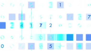 4 k numaraları ve ekran boyunca kaydırma kelimeler Finans dijital teknoloji veri backgr