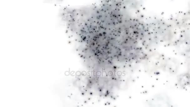 4k fliegendes weißes Glanzpartikel- & Punktelicht im Weltraum, vj Hintergrund. — Stockvideo