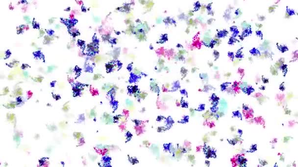 4k Гранж микробов бактерии Эфемера насекомых фон, частица живописи маслом . — стоковое видео