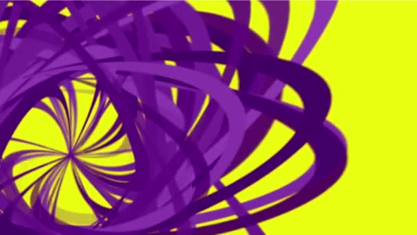 4 k 抽象的ならせんのライン、破片紙、スパイラル粒子、リボンの曲線の背景. — ストック動画