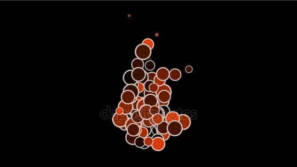 4k Circles bubbles blisters gas spheres dots,eggs particle fireworks background — Stock Video