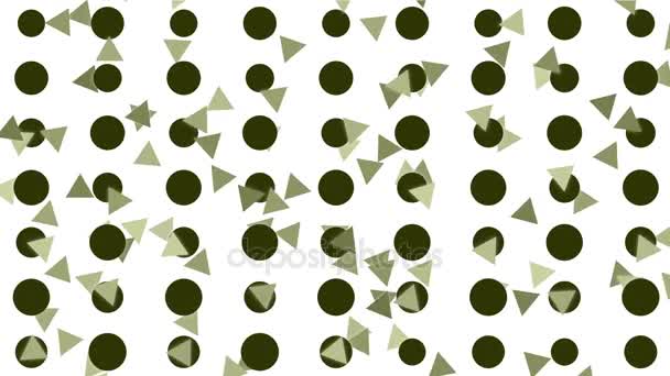 4 k abstracte cirkel dot driehoek deeltje achtergrond, puin vuurwerk matrix. — Stockvideo