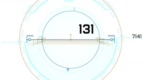 4 k radarowego Gps sygnał tech tęcza wystawa, nauka science-fiction danych komputera nawigacji — Wideo stockowe