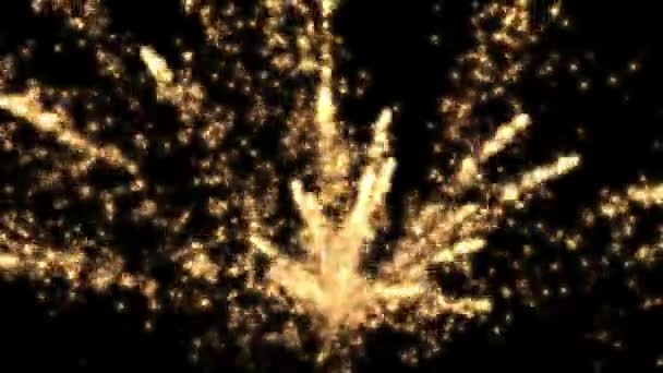 4 k absztrakt színes láng tűzijáték háttér, holiday robbanás részecske hátteret — Stock videók