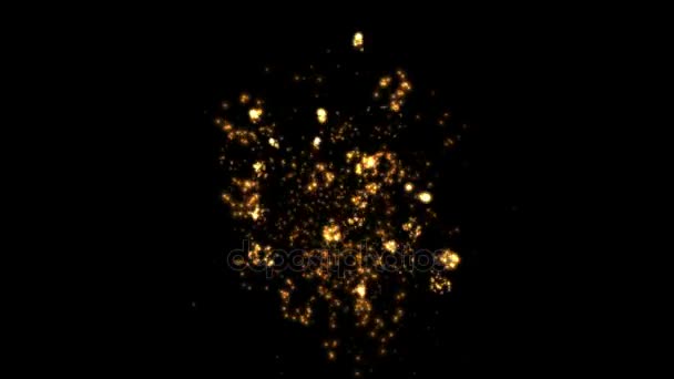 4k abstrato cor fogo de artifício fundo, feriado explosão partícula pano de fundo — Vídeo de Stock