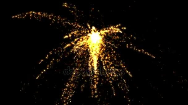 4k Абстрактный цвет огненный фейерверк фон, праздничный взрыв частицы фона — стоковое видео