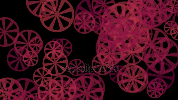 4 k 旋转红色齿轮轮系统，抽象的行业背景. — 图库视频影像