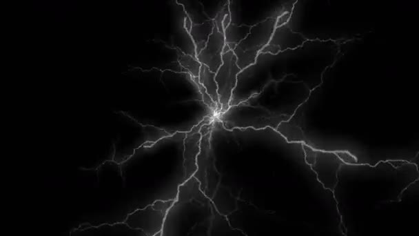 4 k abstracte onweer bliksem achtergrond, natuur elektriciteit energie. — Stockvideo