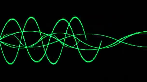 4k Абстрактний пульсаційний ритм лінії фону, звуковий візерунок, радарна технологія сигналу — стокове відео