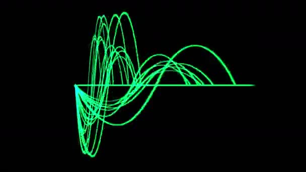 4k Astratto ondulazione ritmo linea di sfondo, modello sonoro, tecnologia del segnale radar — Video Stock