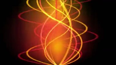 4 k altın sarmal Yangın hattı duman, enerji sinyalleri, sıcak kızdırma ritim titreşim dalga.