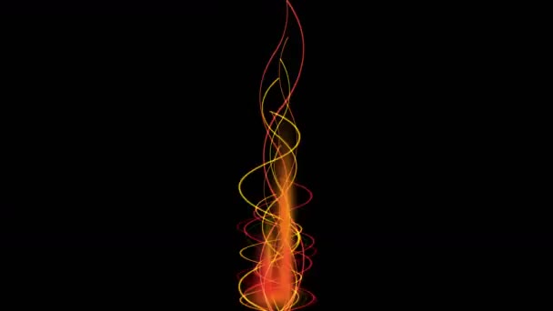4 k 골드 나선형 불 선 연기, 에너지 신호, 따뜻한 빛 리듬 진동 파. — 비디오