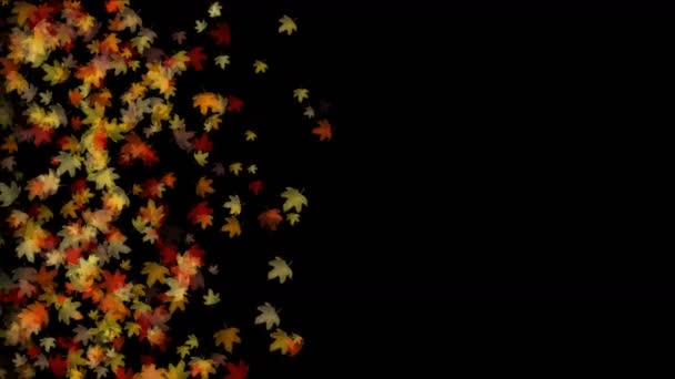 4k Maple leaf leave falling&flare light,autumn fall romantic particle artistic. — Stock Video