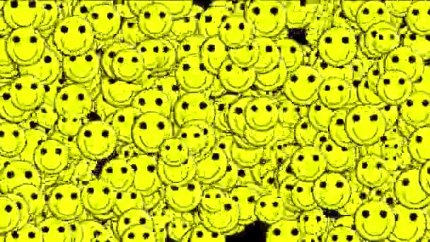 4k Emoticon Animation, visage sourire jaune . — Video