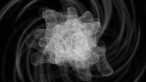 4 k abstracte neuronen brainstormen, smoke mist haze vervuiling, Raster zijde cocoon mesh. — Stockvideo