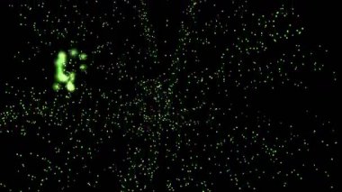 4 k yeşil havai fişek patlamada gökyüzü, festival kutlamak.