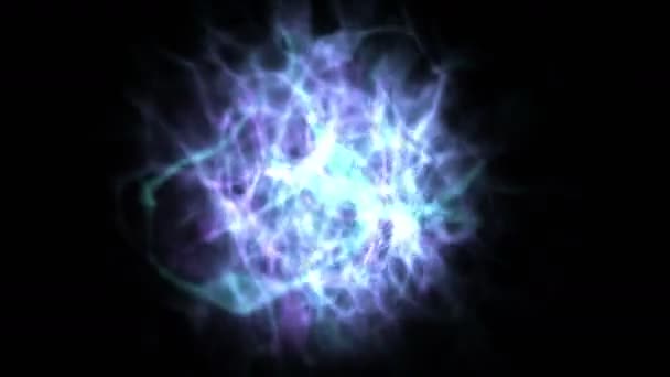 4 k obrotów tech energii & flary dynamiczne promienie włókna światło & pola magnetycznego. — Wideo stockowe