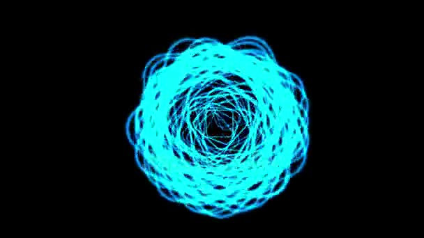 4 k niebieski swril przewody elektryczne w przestrzeni. — Wideo stockowe