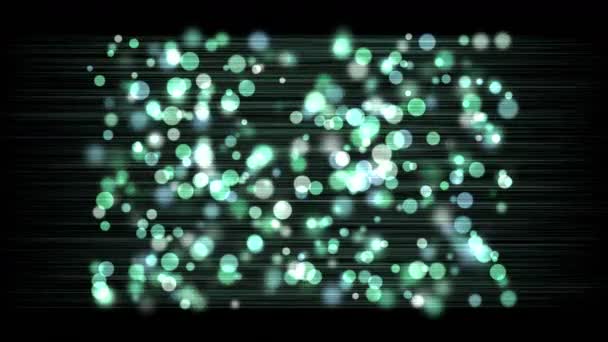 4k Fuegos artificiales abstractos luz puntos fondo, partícula de burbuja, línea de esporas de bacterias — Vídeo de stock