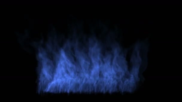 4k feu bleu, flamme brûlant la lumière de gaz, chaleur d'énergie fond de passion chaude . — Video