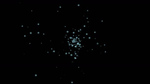 4 k dots abstracte vuurwerk, bubble blister matrix stof deeltjes achtergrond. — Stockvideo