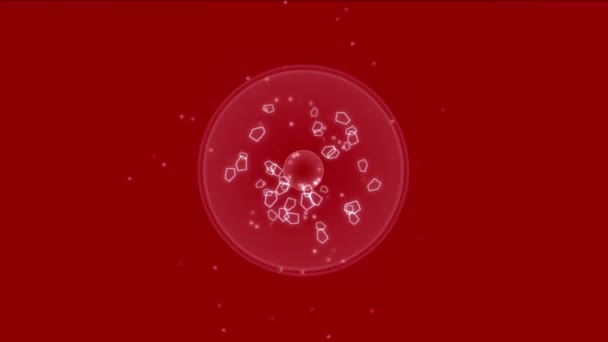 4 k 추상 과학 소설 다각형 공간, 미생물 박테리아 포자 입자 폭발. — 비디오
