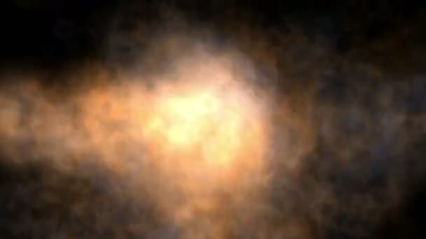 4 k 폭발 입자 안개 가스 증기 연기 화재 뜨거운 클라우드 불꽃놀이 배경 — 비디오