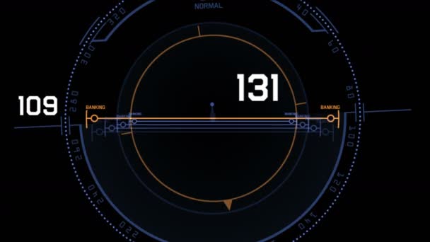 4 k Radar Gps signaal tech schermweergave, wetenschap sci-fi gegevens computer navigatie — Stockvideo