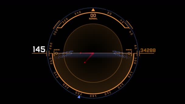 4k Radar GPS display de tela de tecnologia de sinal, ciência sci-fi navegação por computador de dados — Vídeo de Stock