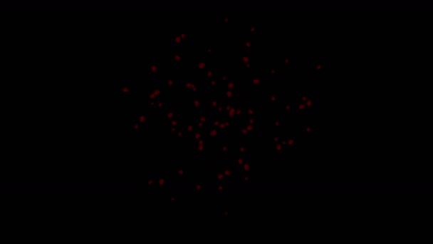 4k 血液飞溅, 水滴滴, 颗粒碎片烟花背景 — 图库视频影像