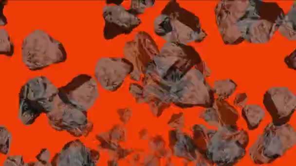 4k Météorite pierre minière effondrement univers spatial, particules de débris de minerai de charbon . — Video
